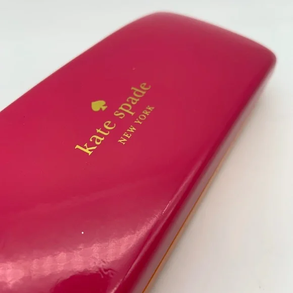 Kate Spade Women's Colorblock Pink & Orange Hard Glasses Case - Picture 4 of 13